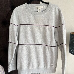 H&M Gray Crewneck with Maroon Detail